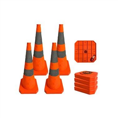 LED लाइट के साथ कोलैप्सिबल रिफ्लेक्टिव कोन